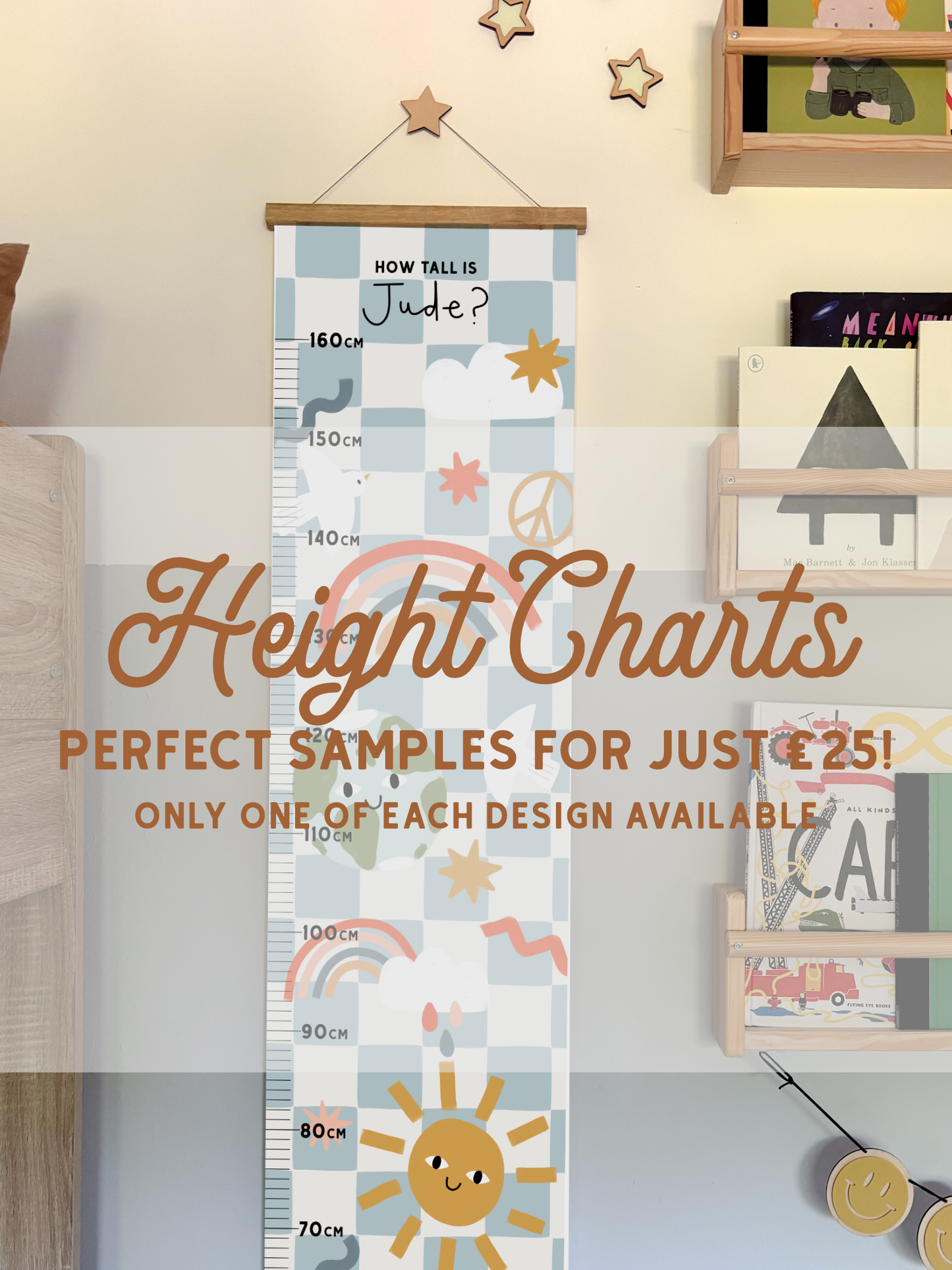 Height Chart - PERFECT CONDITION SAMPLE, one of each design available
