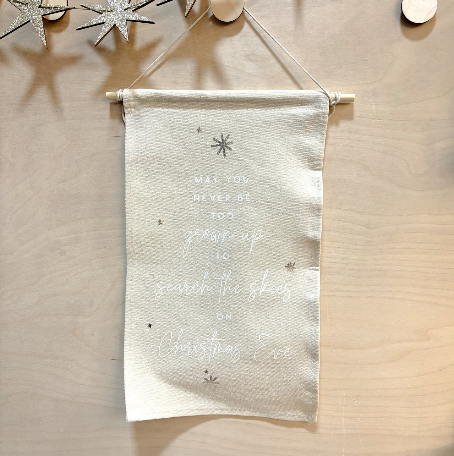 Christmas Ready To Ship Items - Search The Skies Banner 26x50cm