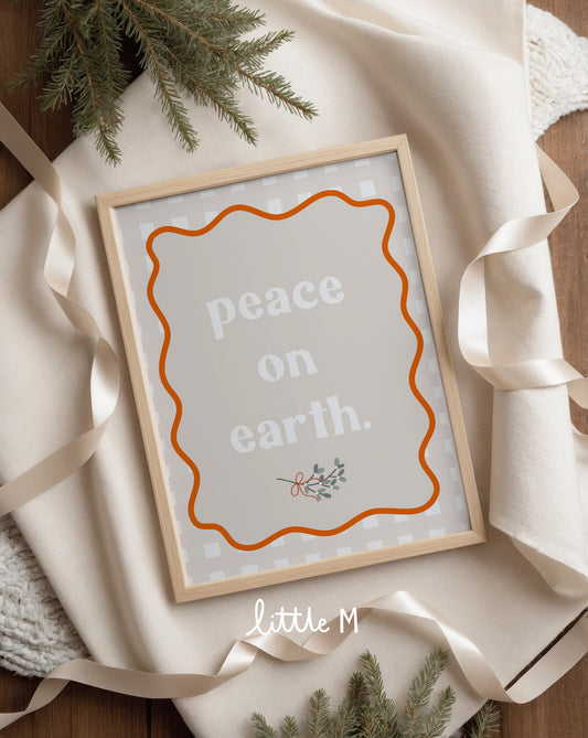 Christmas Ready To Ship Items - Peace on Earth gingham print