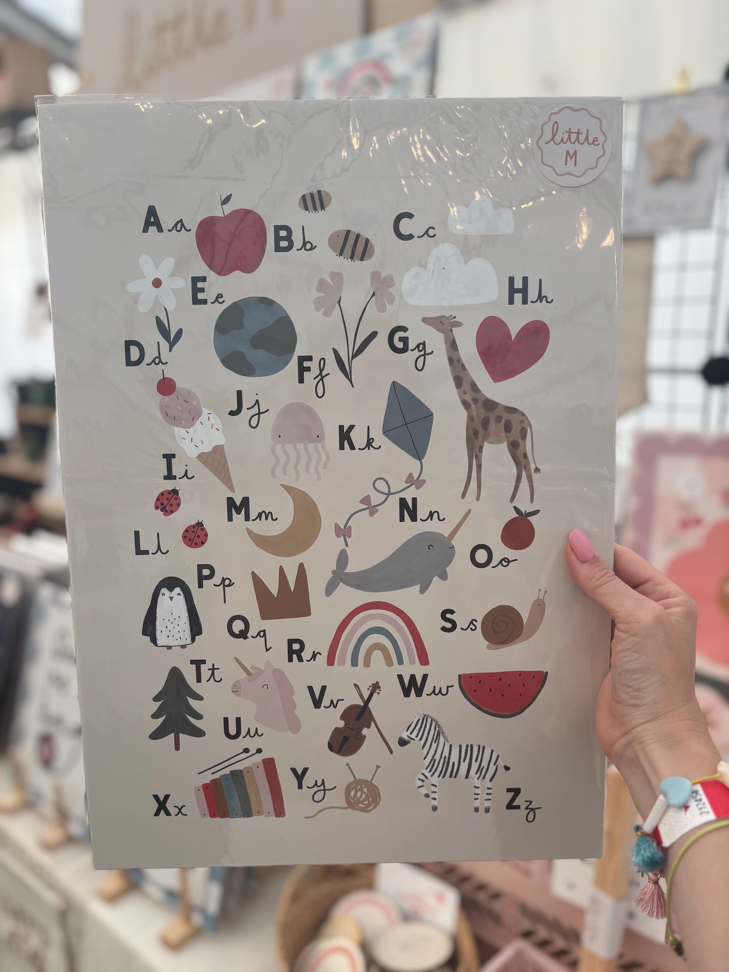Alphabet Print Beige A3 Birthday Sale