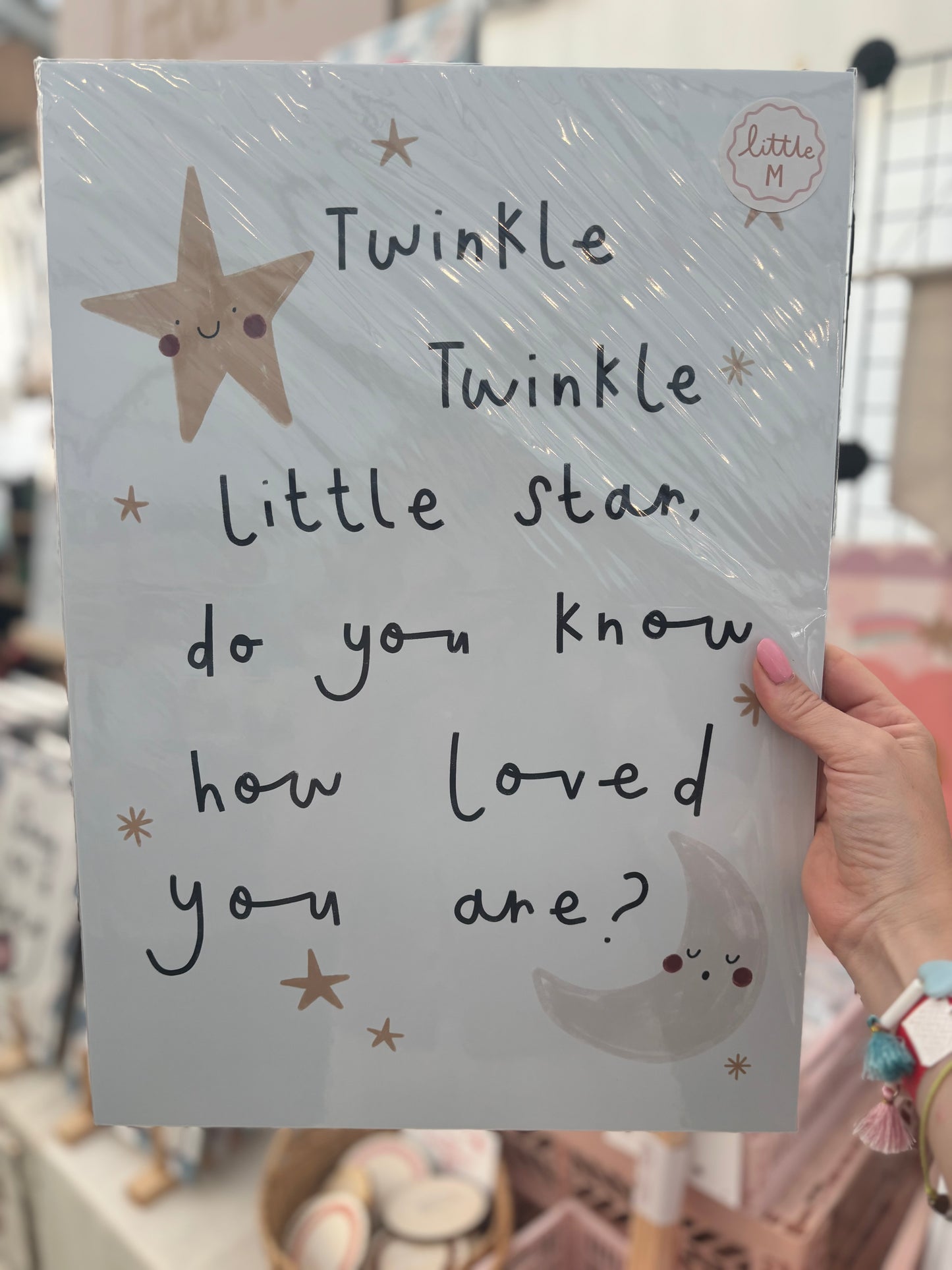 Twinkle Twinkle Print soft blue A3 Birthday Sale