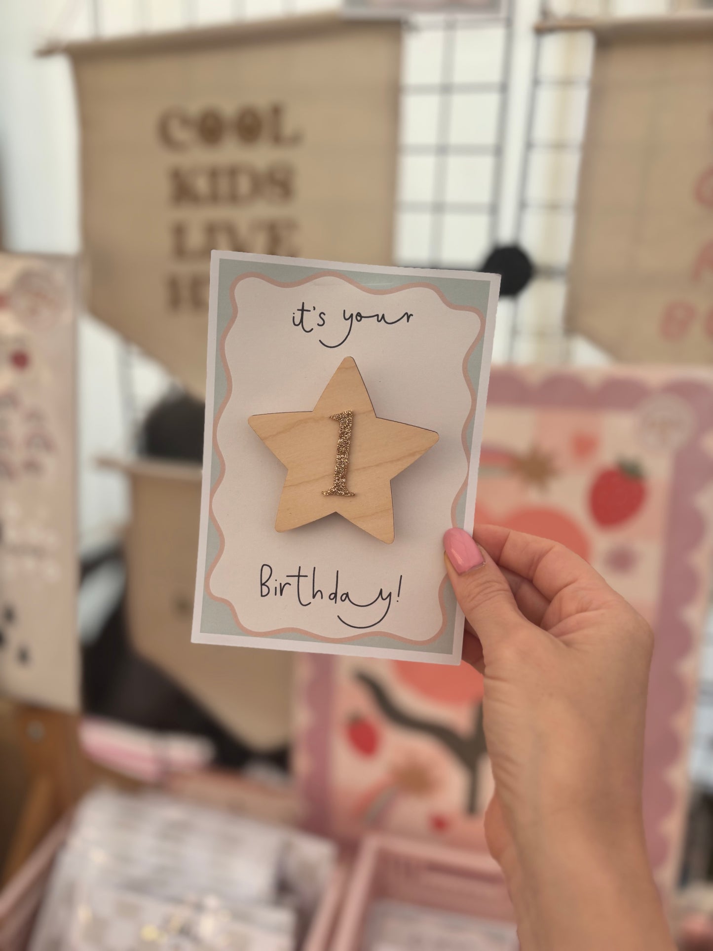 Wooden birthday badge with glitter number Birthday Sale - more numbers available
