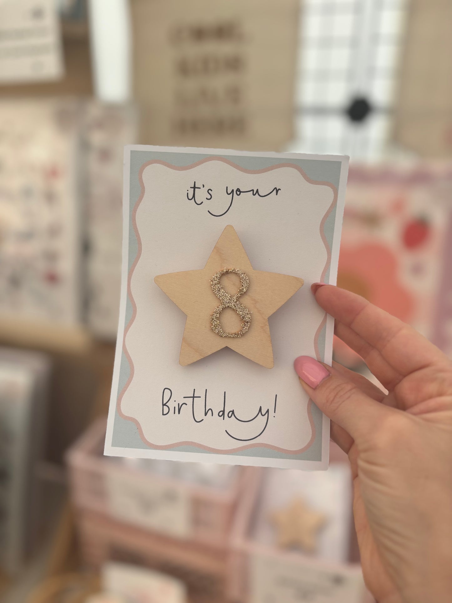 Wooden birthday badge with glitter number Birthday Sale - more numbers available