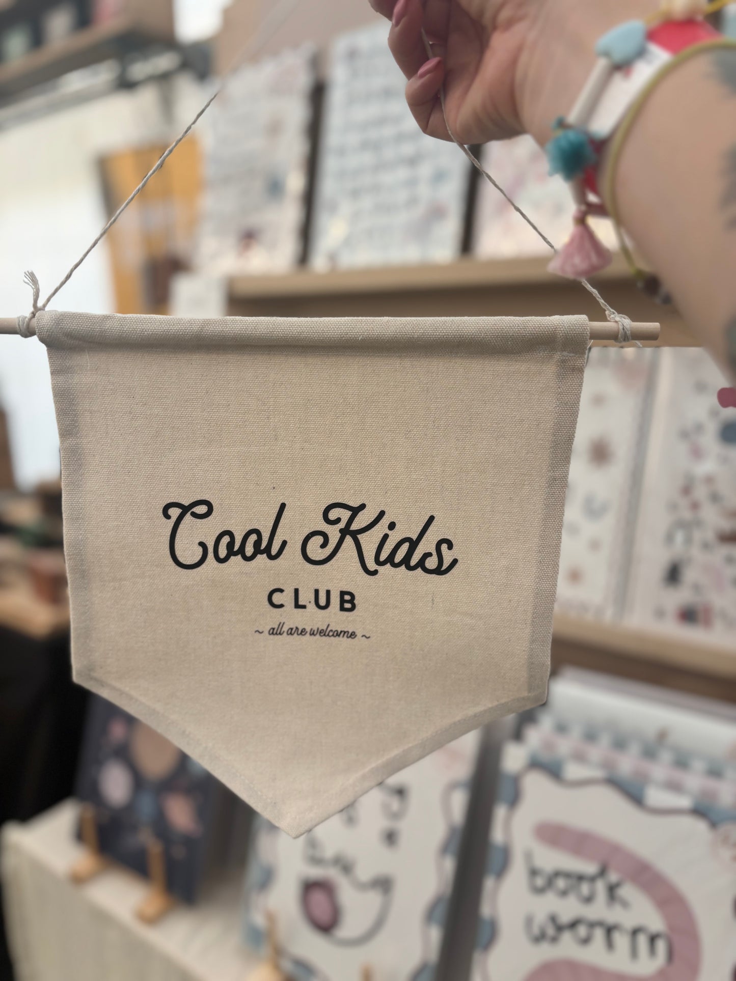 Cool Kids Club black 24x24cm hanging banner Birthday Sale