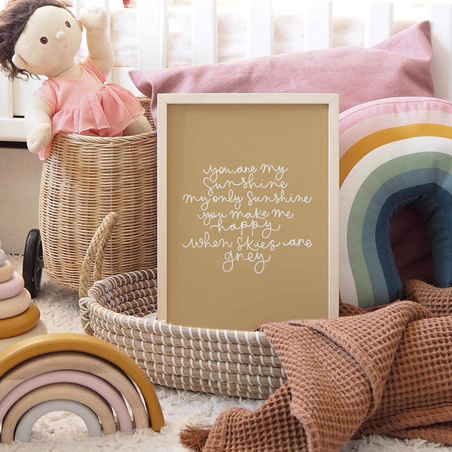 You are my sunshine quote print Sample Sale - 8x10” golden yellow