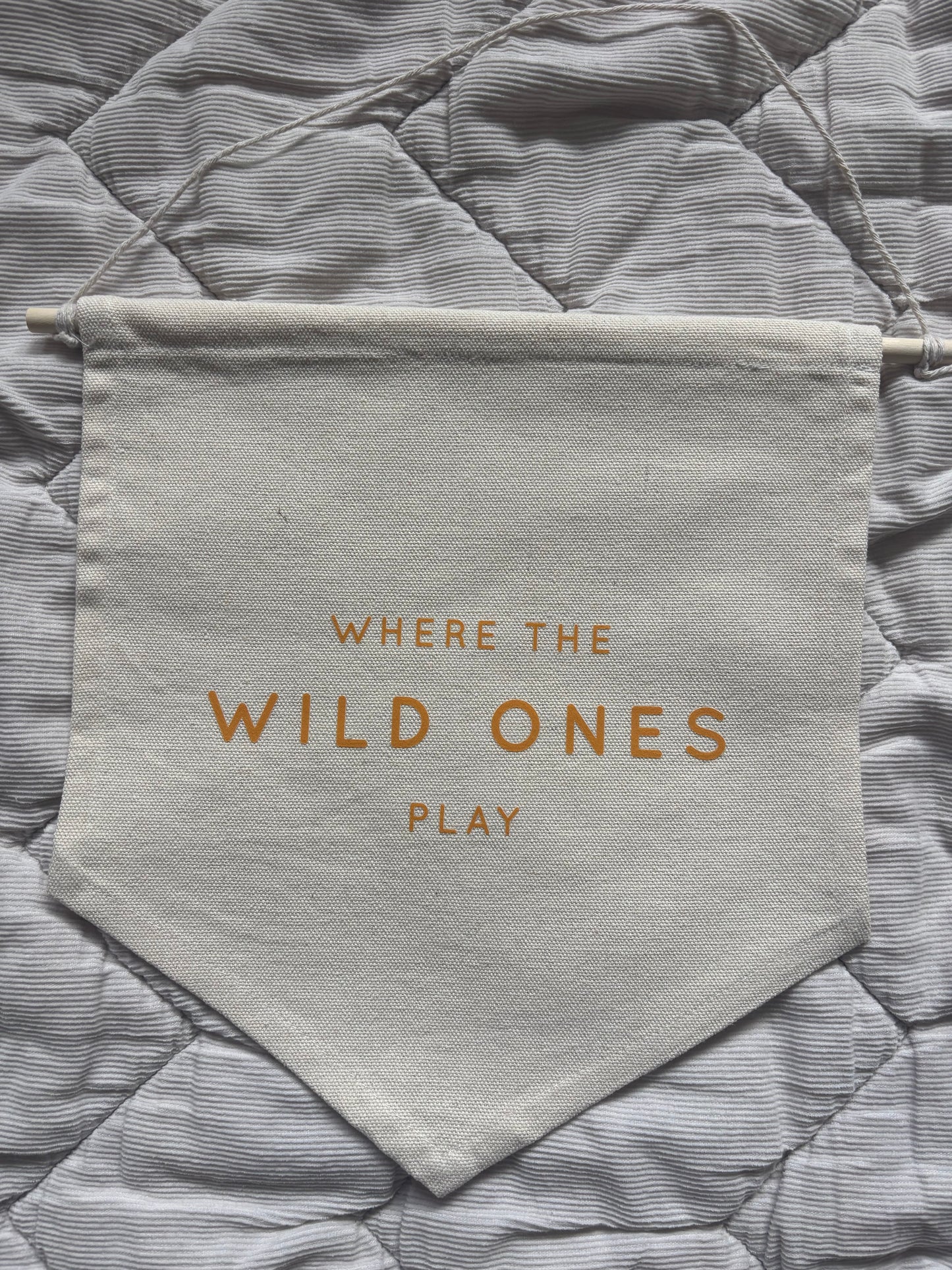 Where the wild ones play mustard 24x24cm hanging banner Birthday Sale