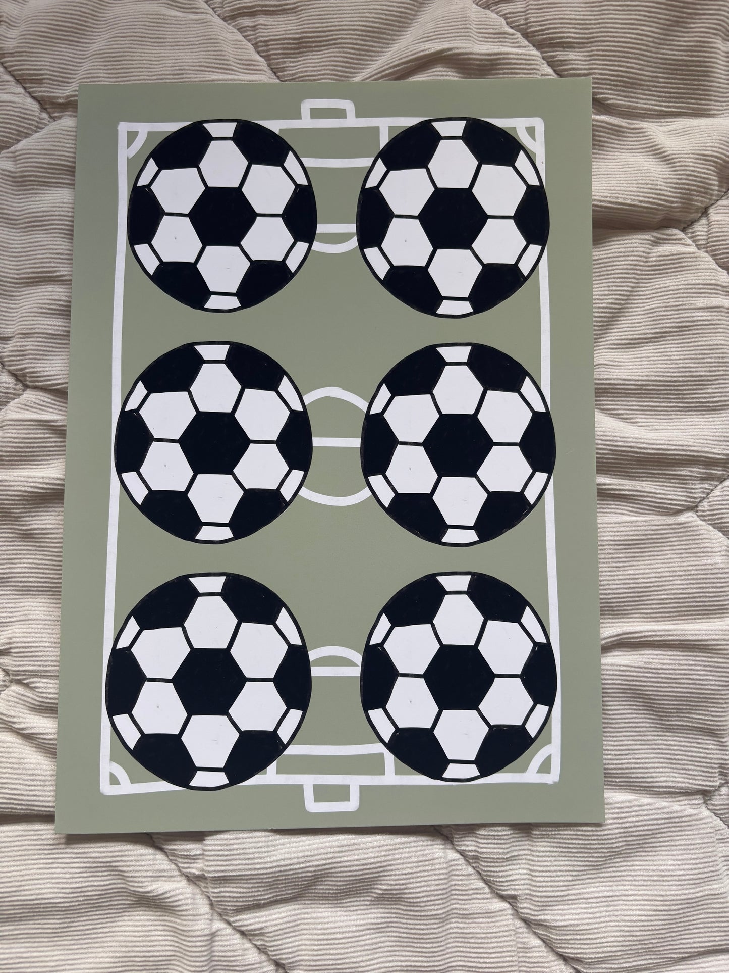 Football print sage A4 Birthday Sale