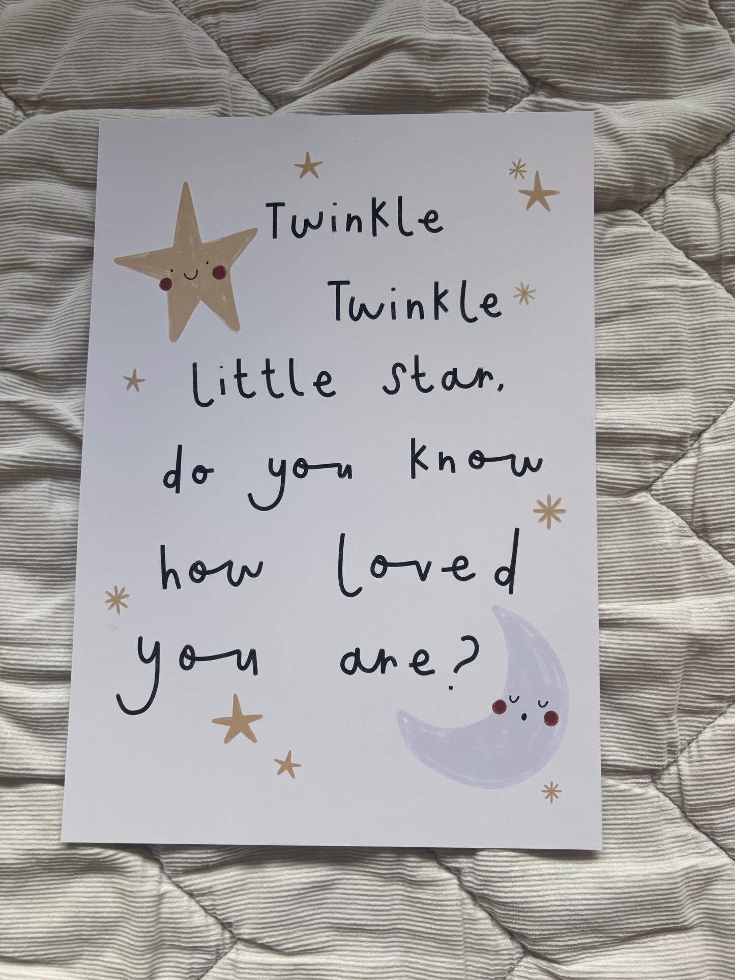 Twinkle Twinkle beige A4 Birthday Sale