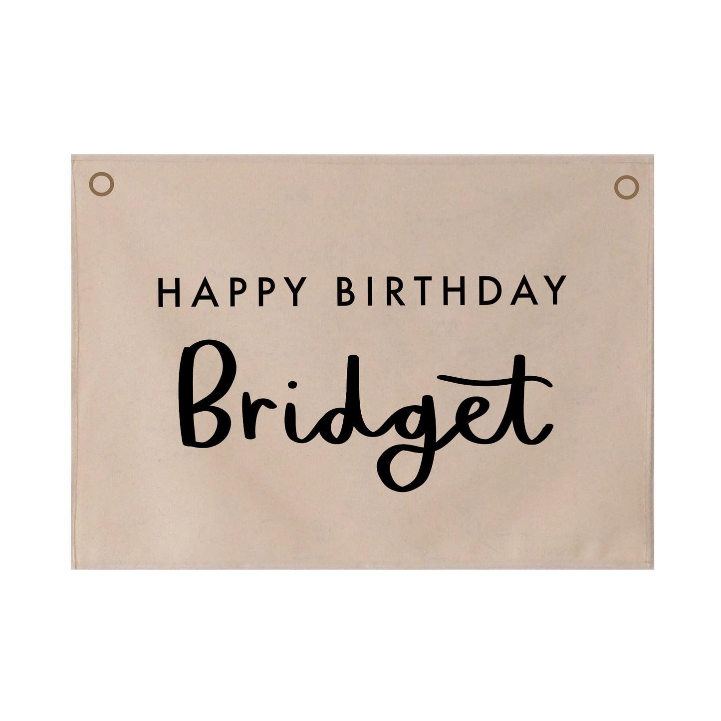 Personalised Happy Birthday Wall Hanging Hand Lettered 50x70cm - more lettering colours available.