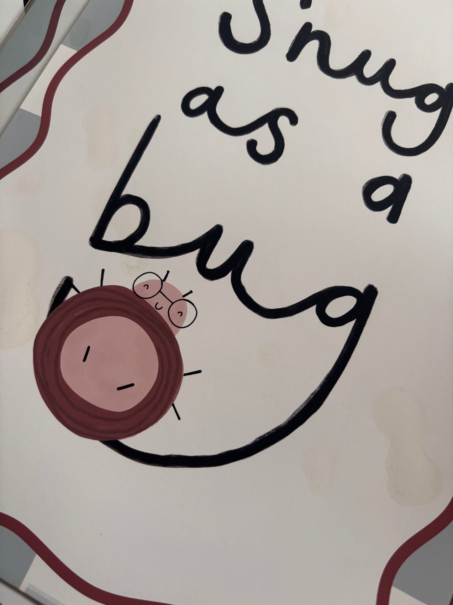 Snug as a bug blue checkerboard Print A4 Sample Sale