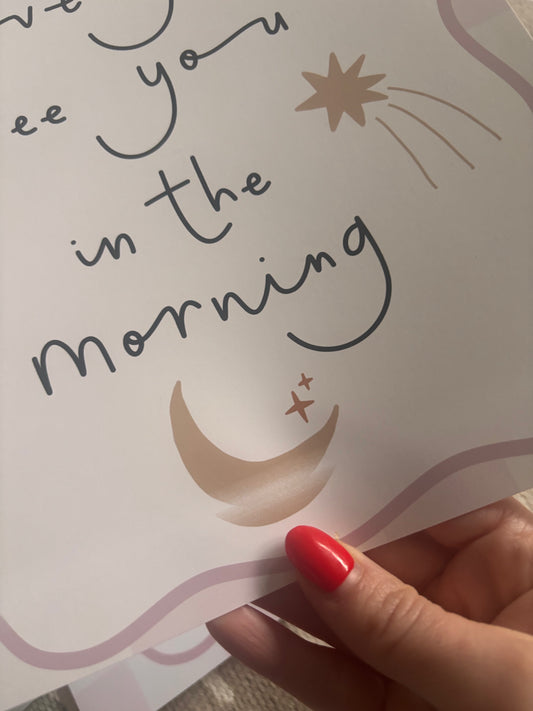 Night Night Print in Pink 8x10"/A4 Sample Sale