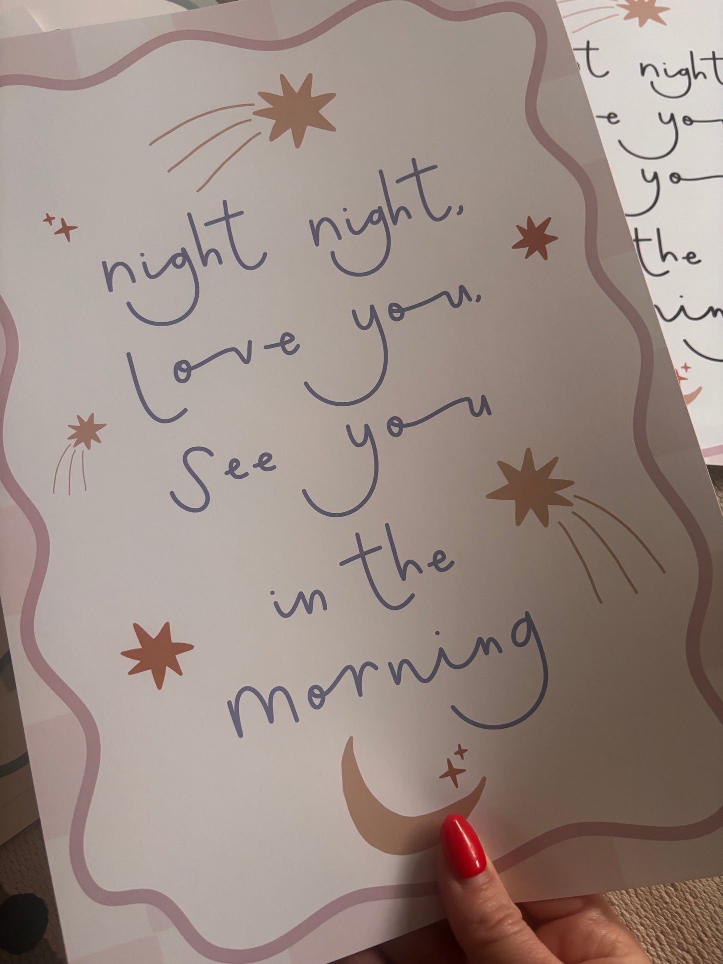 Night Night Print in Pink 8x10"/A4 Sample Sale