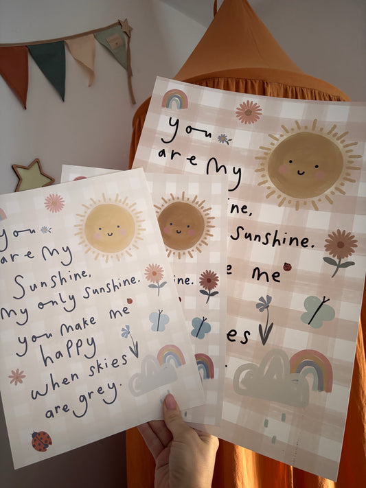 Sunshine Gingham Beige Print A4/A3 Sample Sale (Copy)