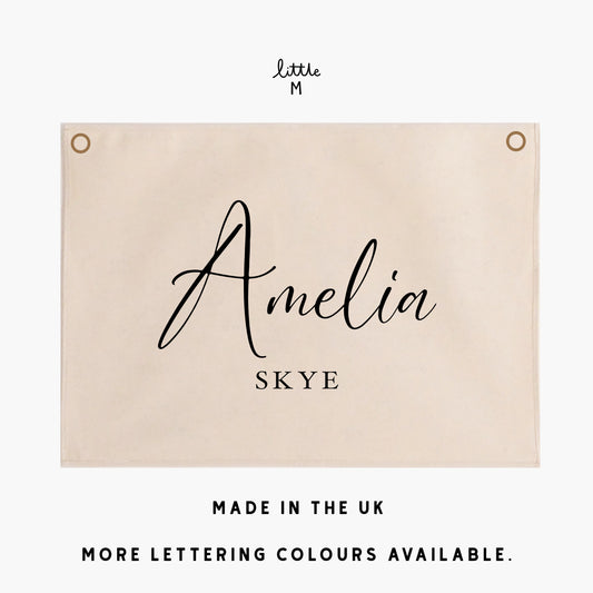 Personalised Wall Hanging 50x70cm script font option - more colours available