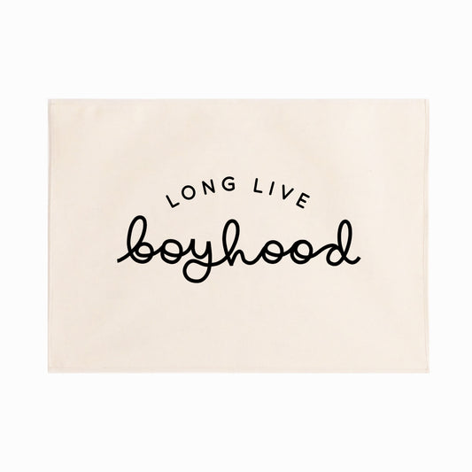 Long live boyhood handlettered black wall hanging 50x70cm Sample Sale