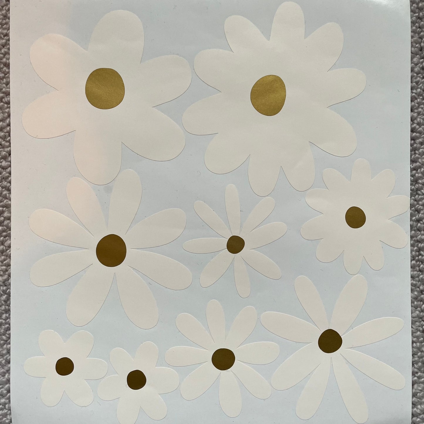 Daisy Sticker Pack light pink beige/gold 9 daisies per pack Sample Sale