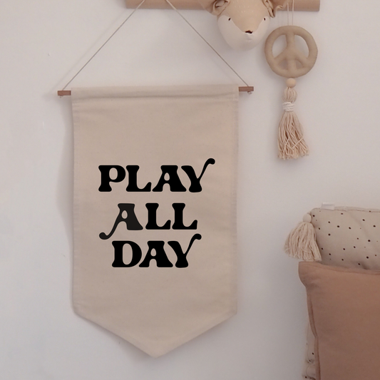 play all day black wall hanging 30x50cm Sample Sale