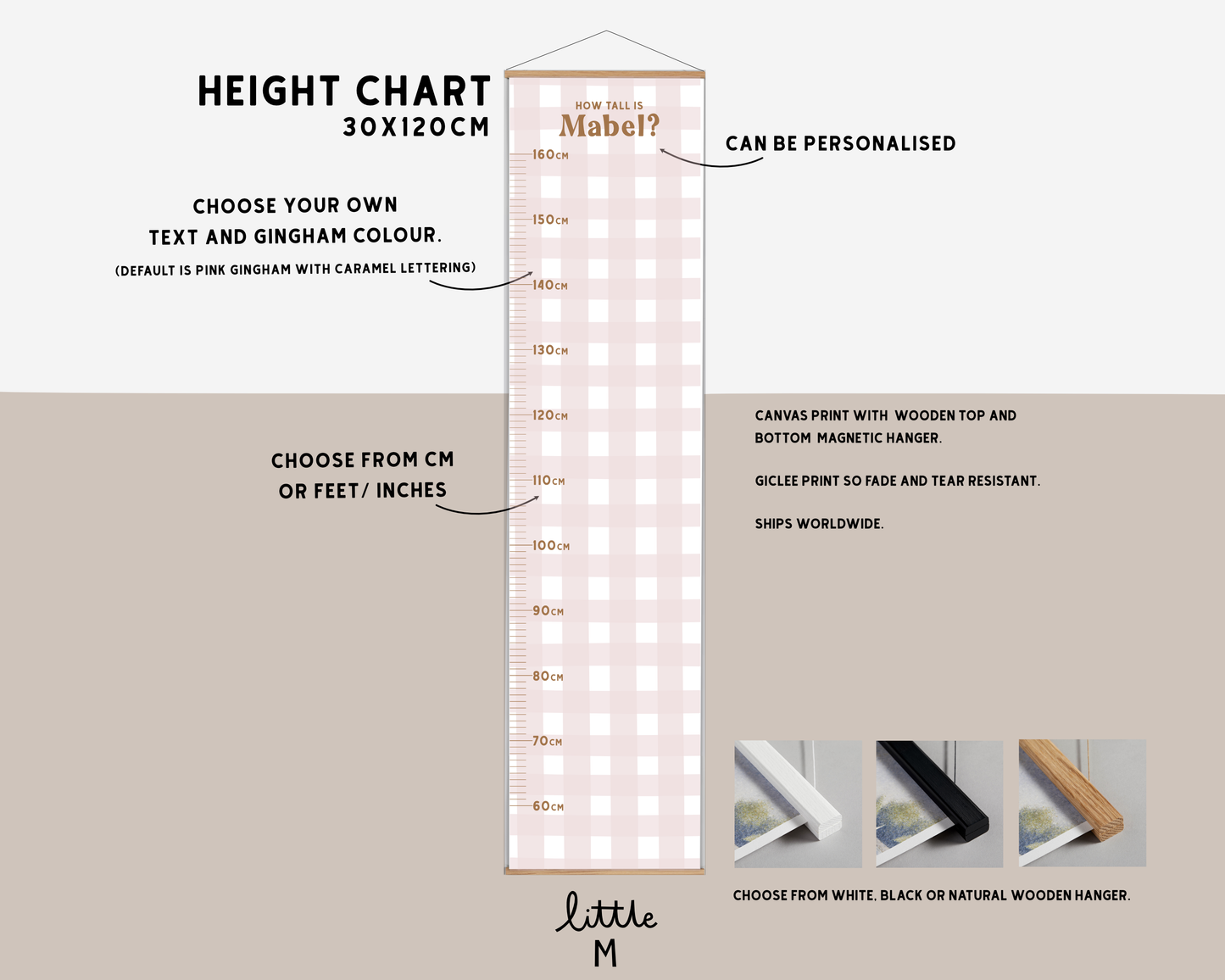 Height Chart - PERFECT CONDITION SAMPLE, one of each design available
