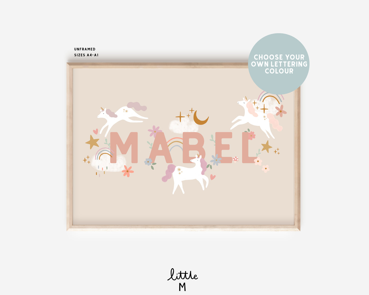 Personalised Name Enchanted Forest Unicorn Print