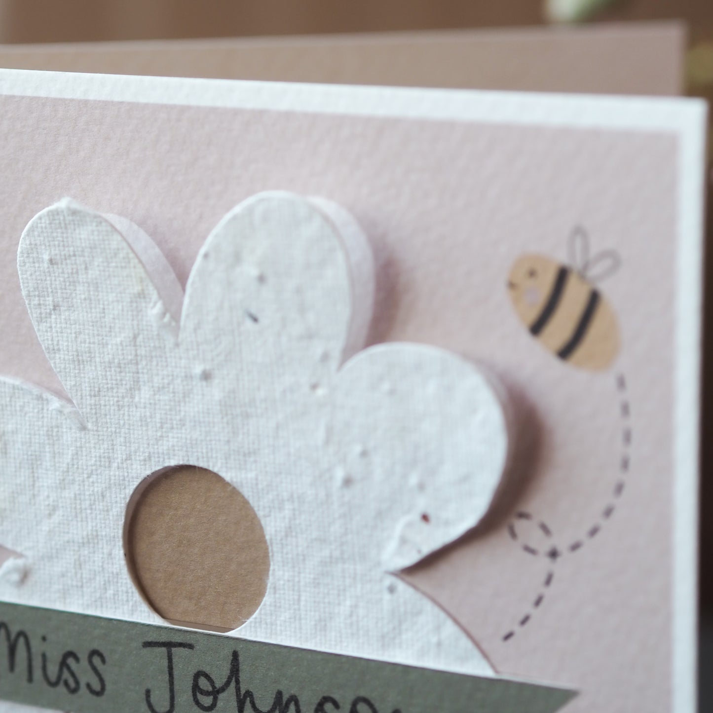 Teacher Thank You For Helping Me Grow Card With Plantable Seed Daisy - Can Be Personalised