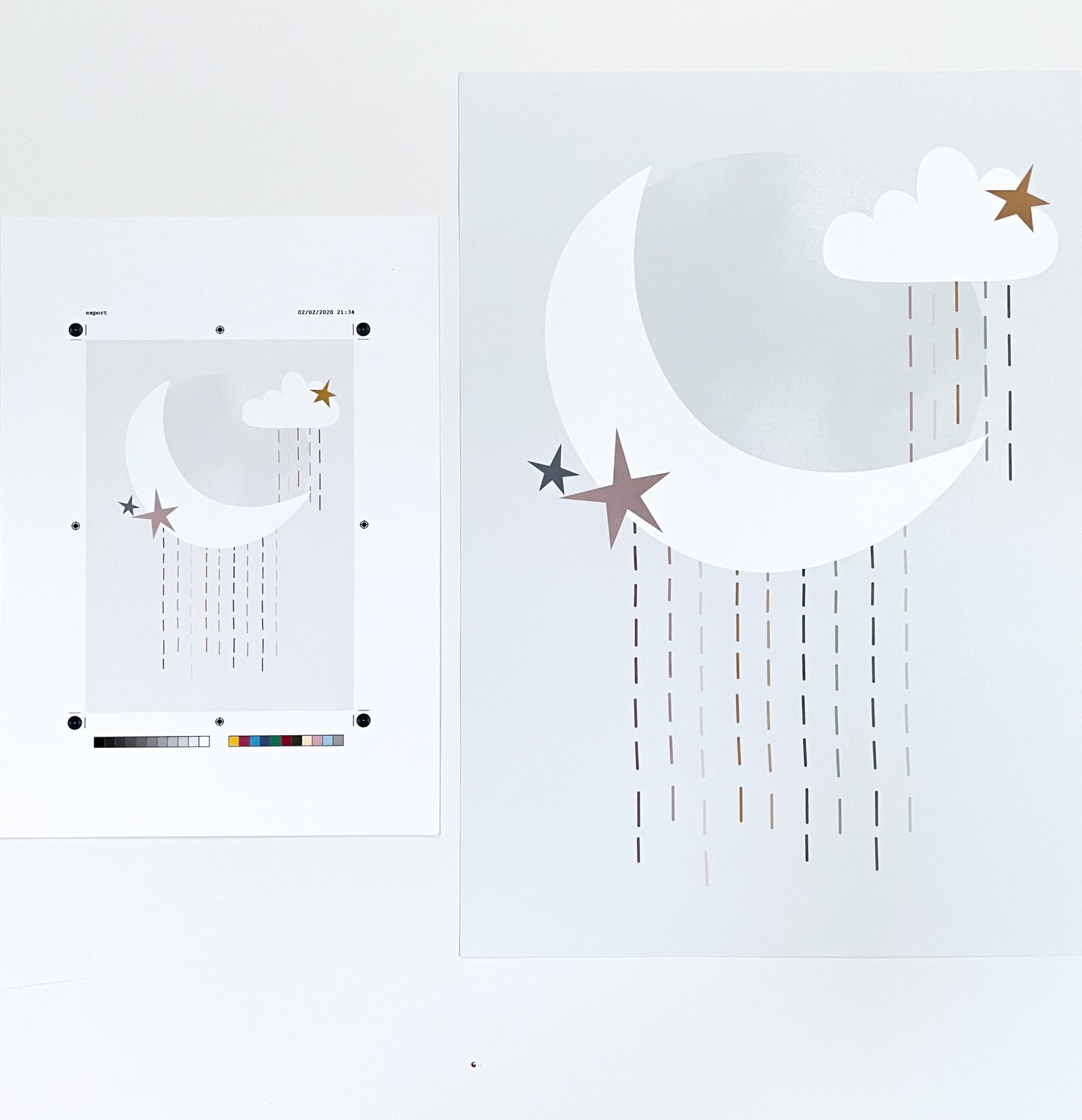 Moon Raincloud Print Sample Sale - A5, A3