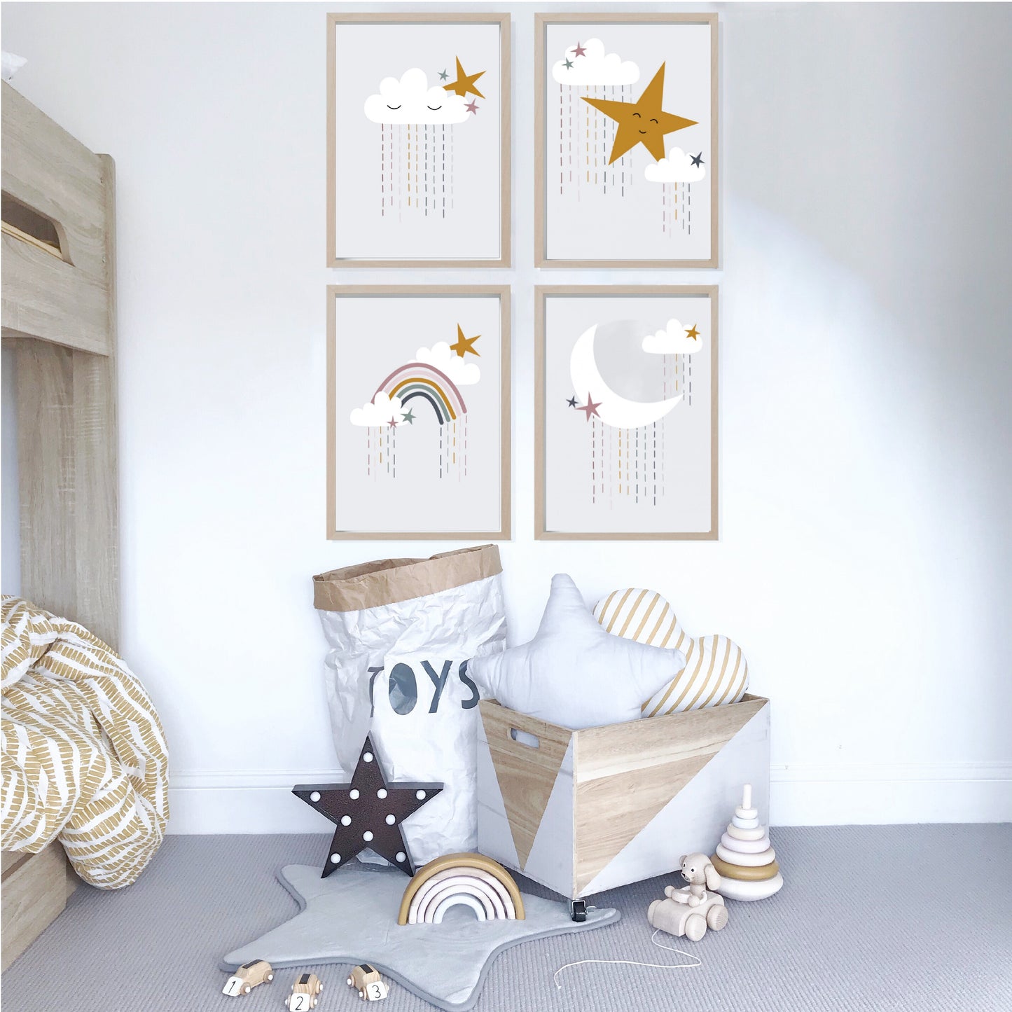 Raincloud Prints set of 4 Sample Sale - A3