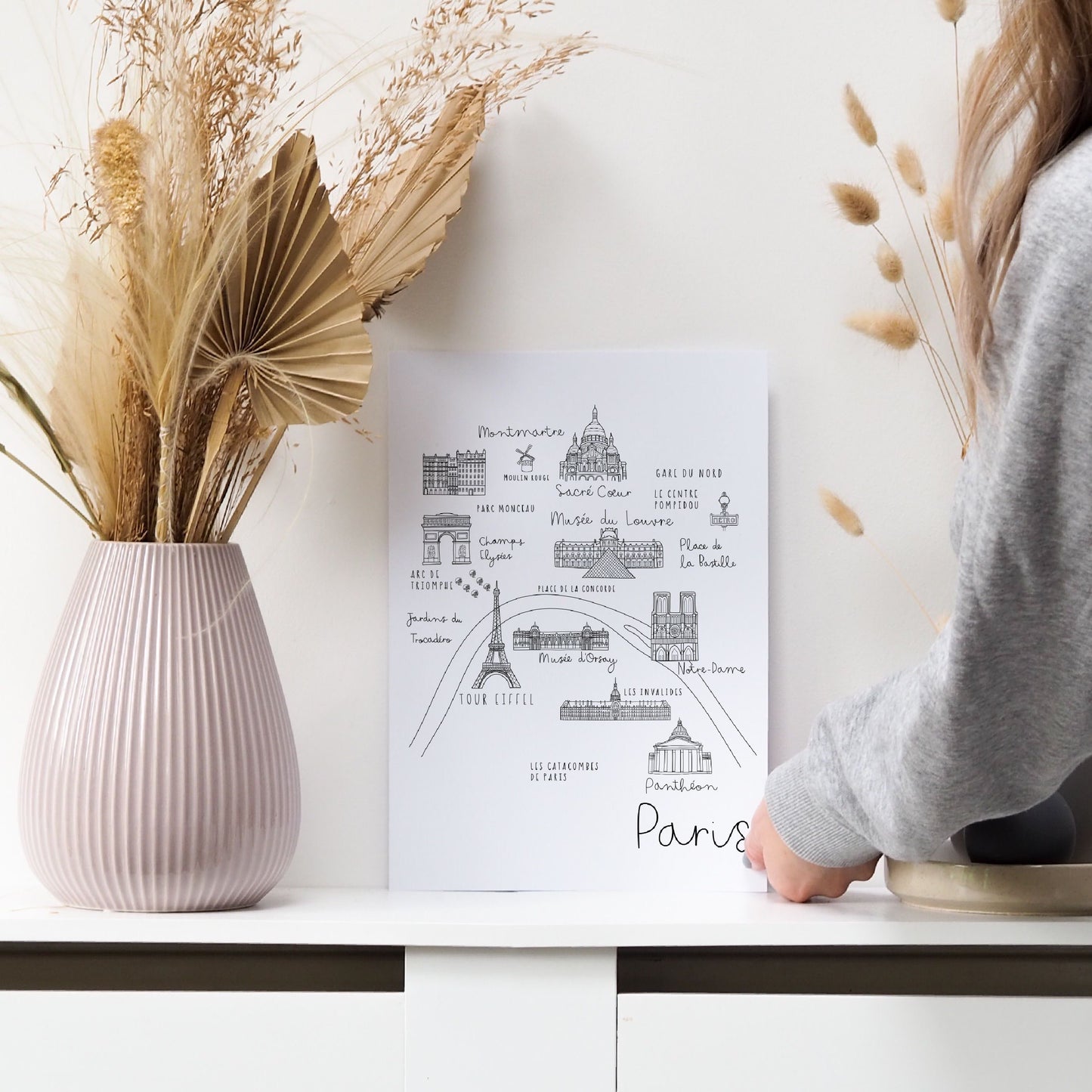 Paris City Print - Can be personalised with names and date