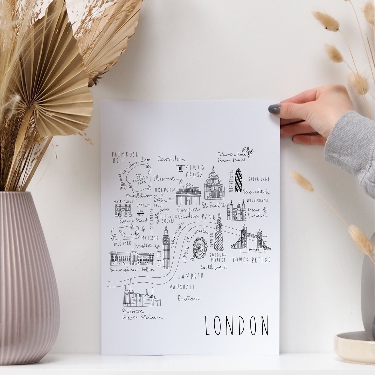 London Print - Portrait or Landscape options - Can be personalised with names and date