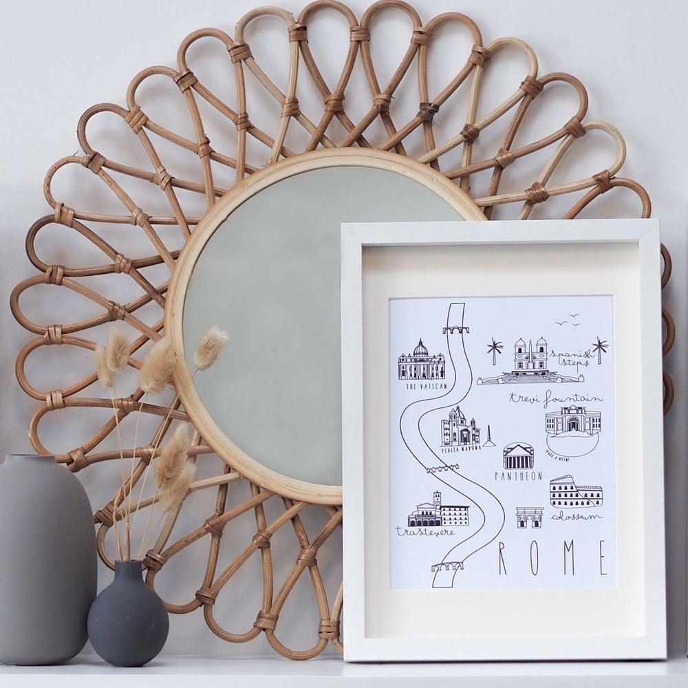 Rome Map Print - Can be personalised with names and date
