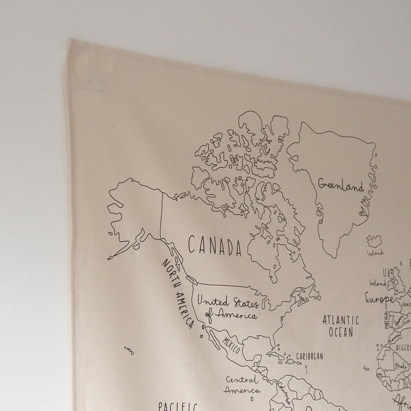 LARGE WORLD MAP WALL HANGING 96X66CM