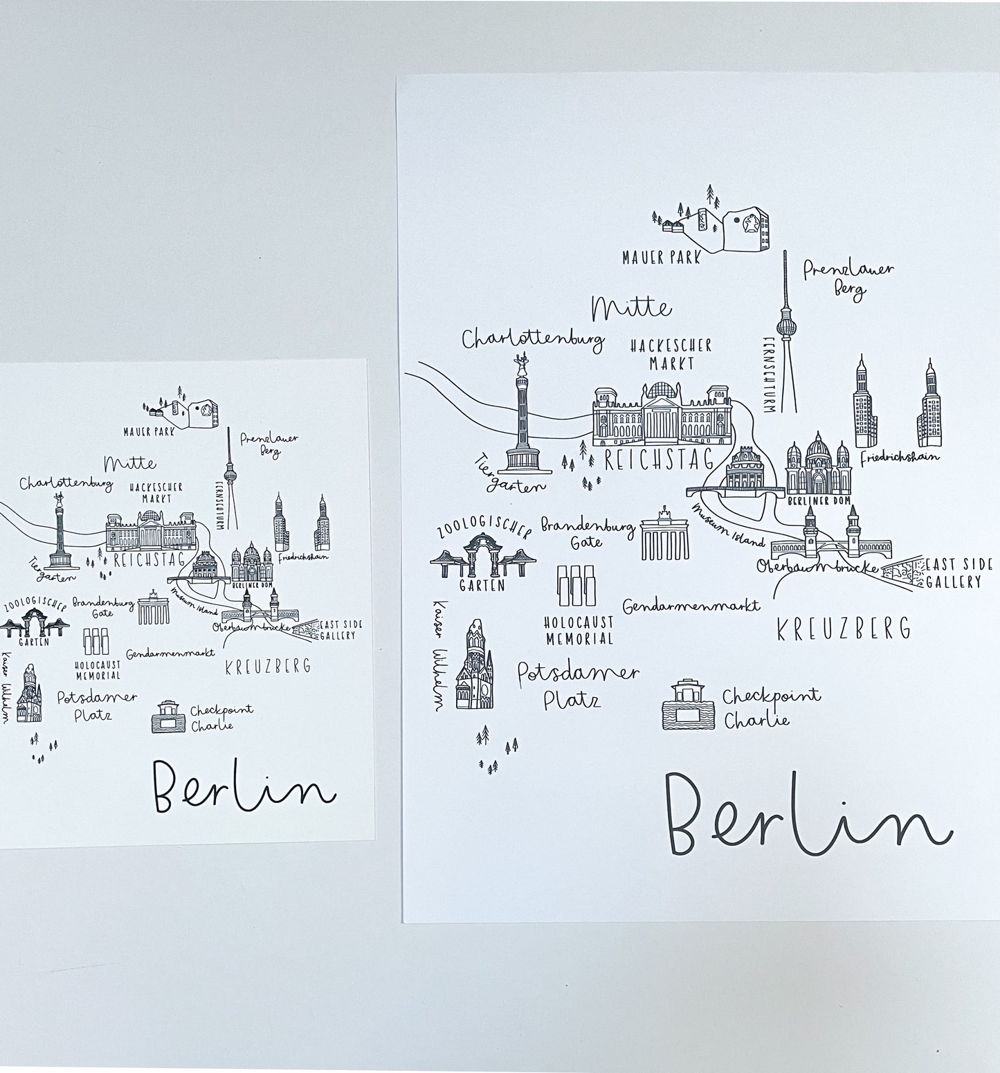 Berlin map print Sample Sale - 8x10",A4,  A3