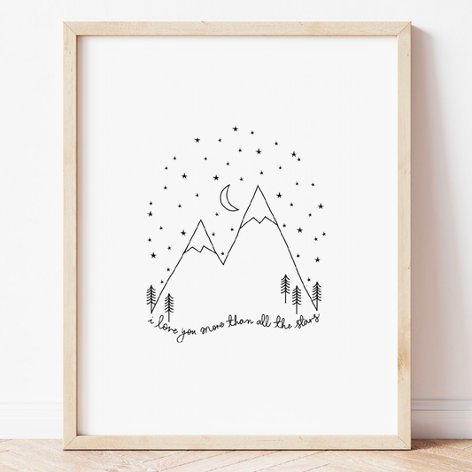 I Love You Mountains Print Sample Sale - 8x10"