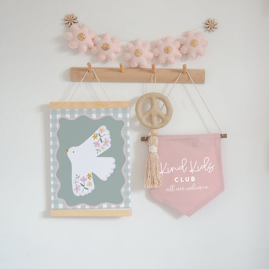 Kind Kids Club Pink Hanging Banner - 19x22cm