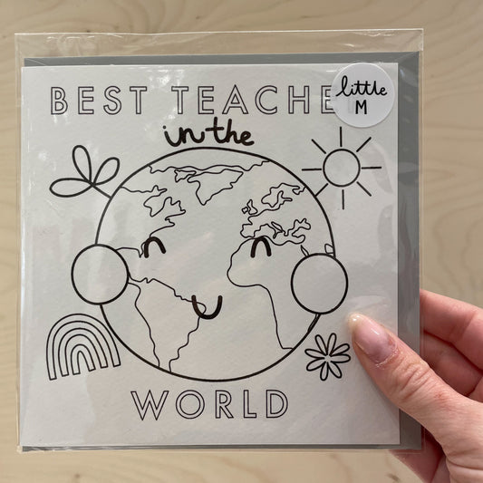 Best Teacher Colouring In Card - SAMPLE SALE
