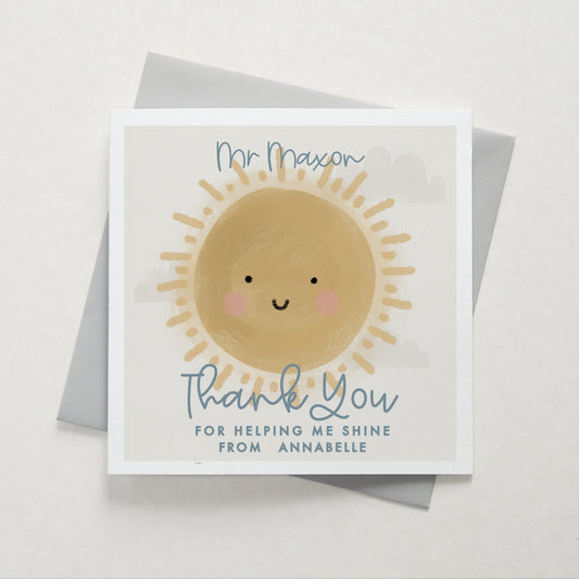 Thank You For Helping Me Shine Card - Can Be Personalised