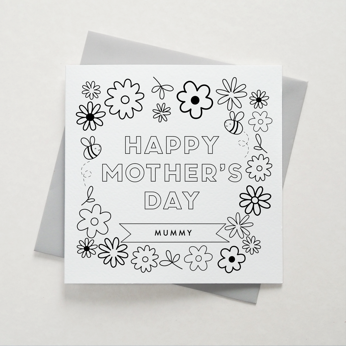 Happy Mother's Day Colouring In Card - Can Be Personalised/ Multipack available