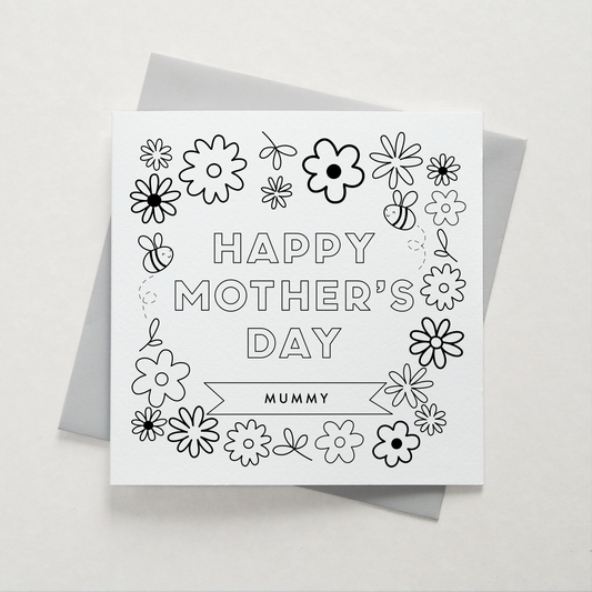 Happy Mother's Day Colouring In Card - Can Be Personalised/ Multipack available