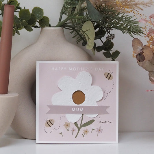 Daisy Mother’s Day Card With Plantable Seed Daisy - Can Be Personalised
