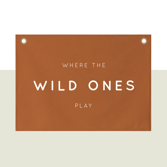 Where the wild ones play Wall Hanging 68x46cm - rust version