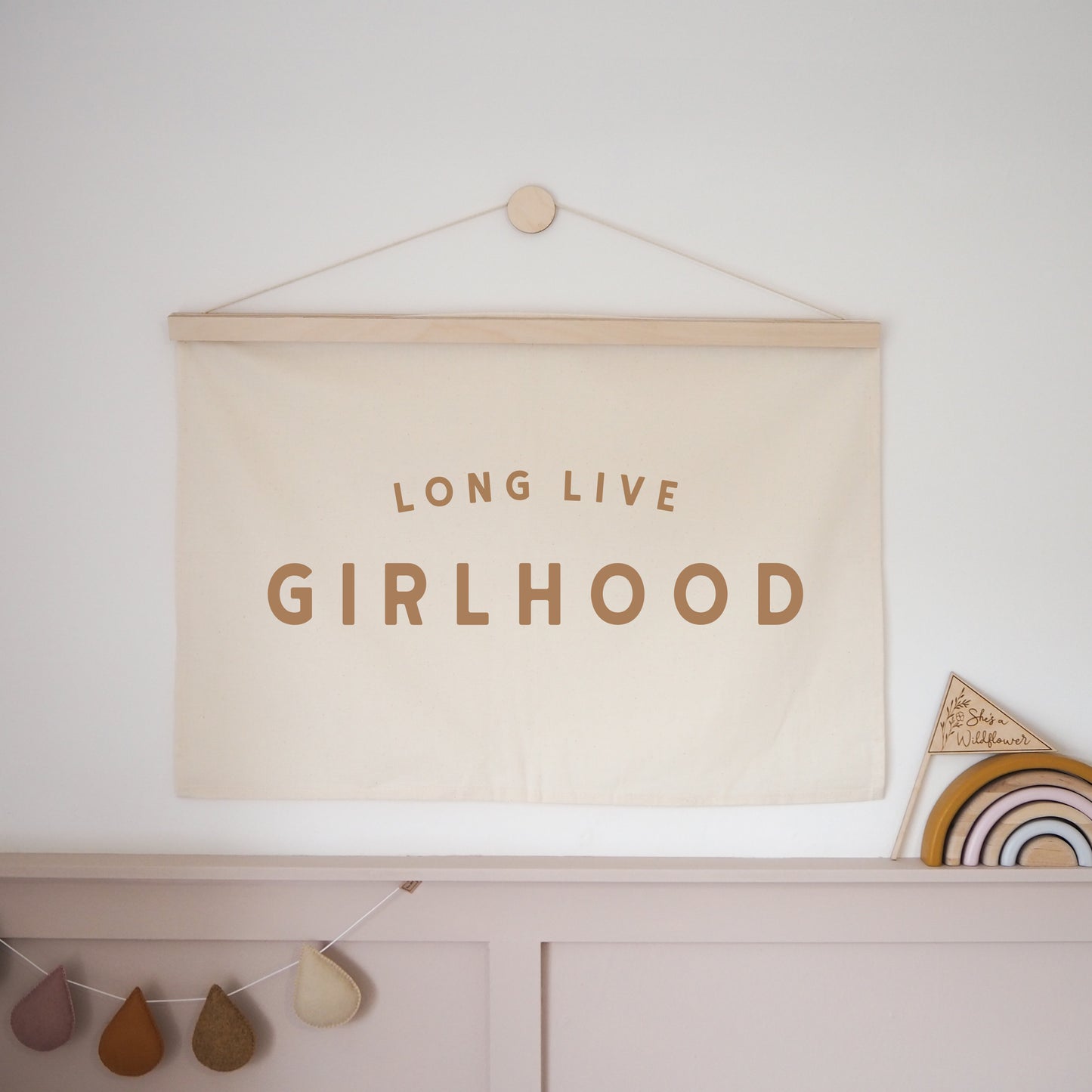 Long Live Girlhood Bold Font 50x70cm - more lettering colours available.