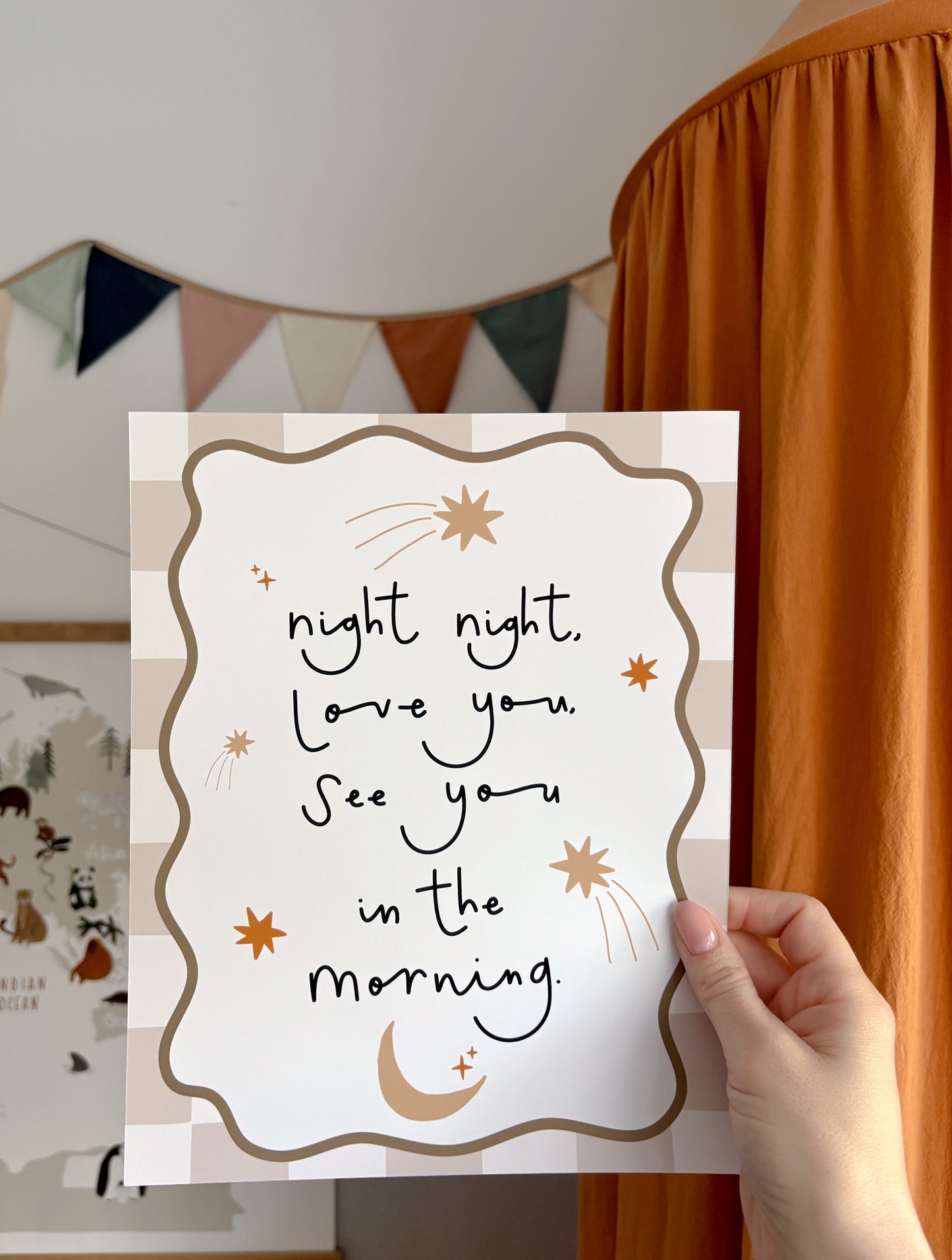 Night Night Print in Soft Olive A3 Sample Sale