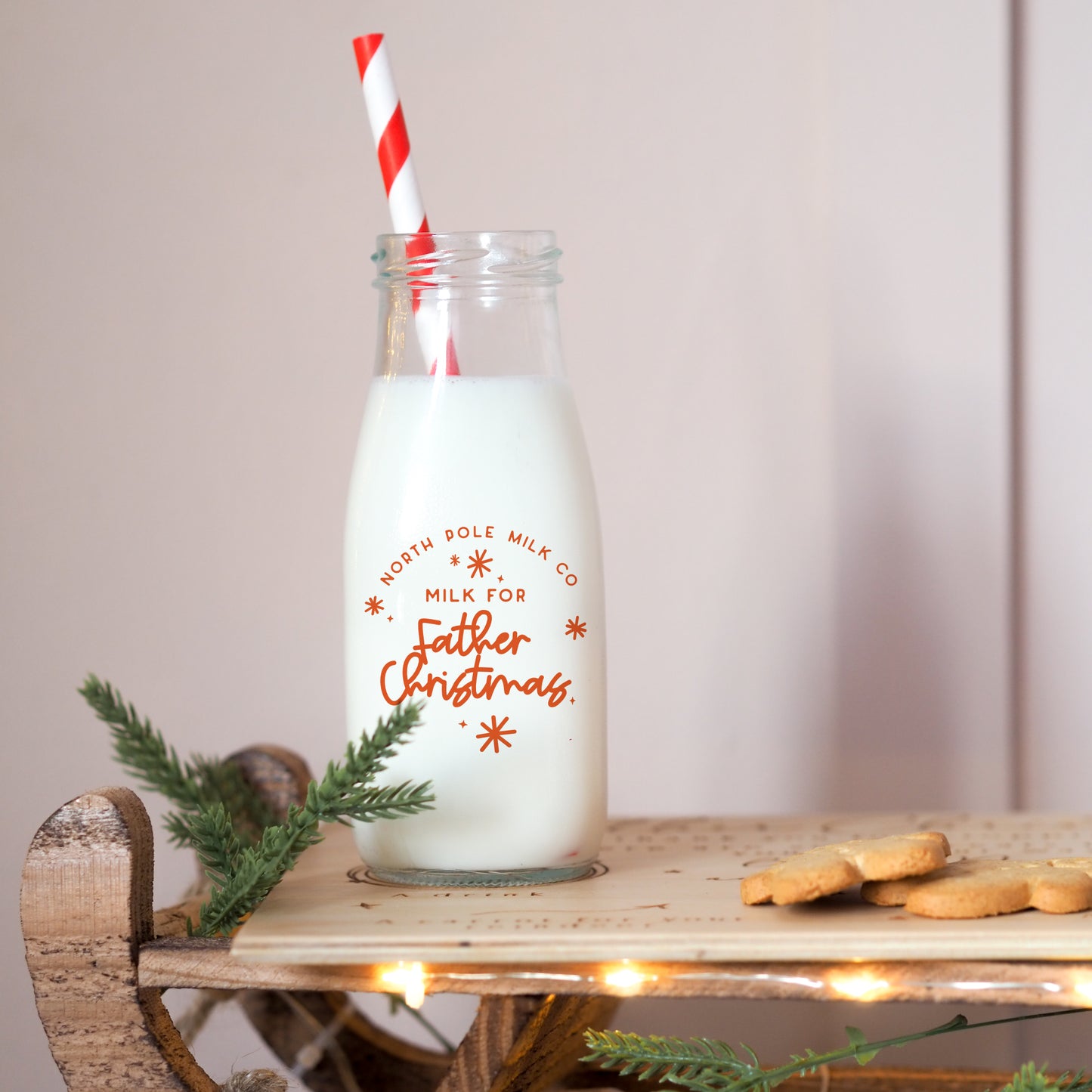 CHRISTMAS MARKET NIGHT Father Christmas Milk Bottle