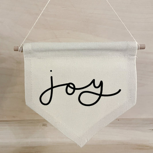 CHRISTMAS MARKET NIGHT Joy Mini Banner Black