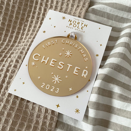 Personalised First Christmas Bauble
