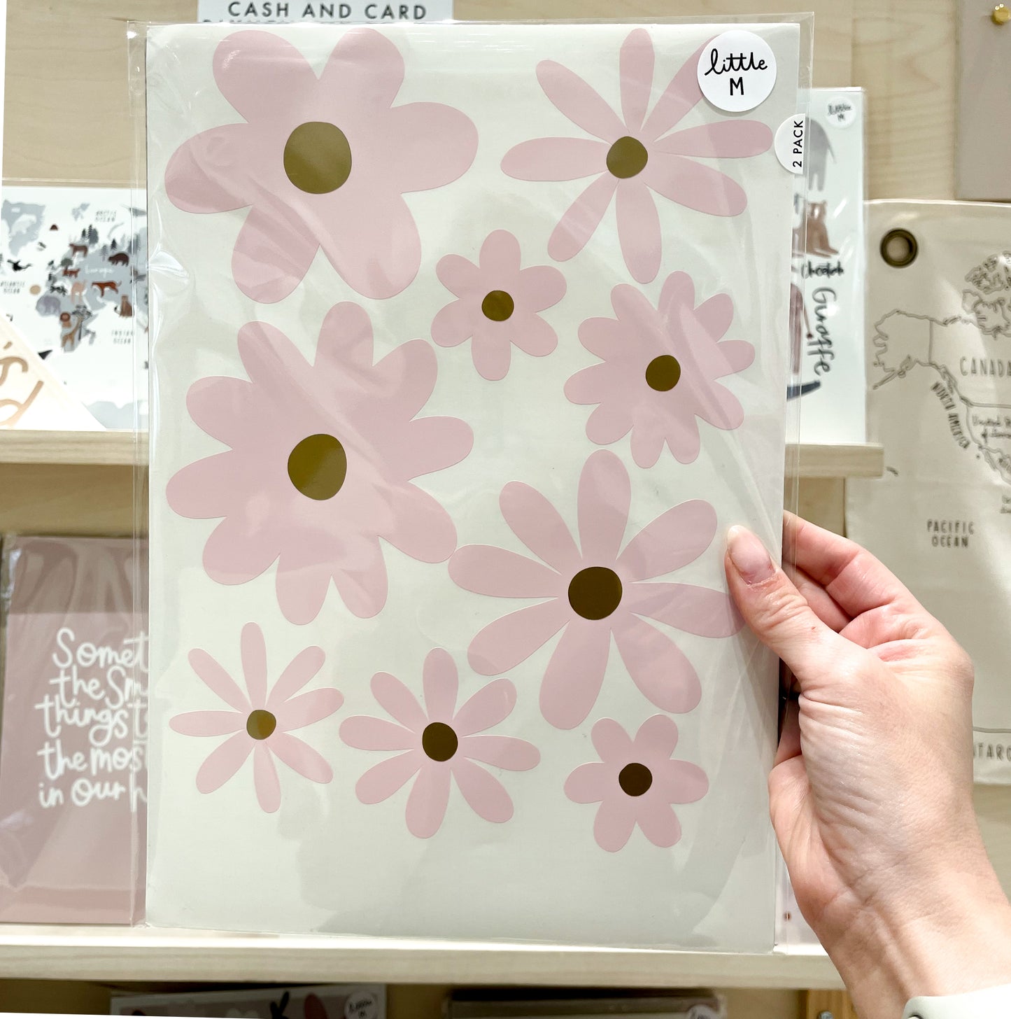 Daisy Stickers Soft Pink/Gold 2 Sheets - READY TO SHIP SALE