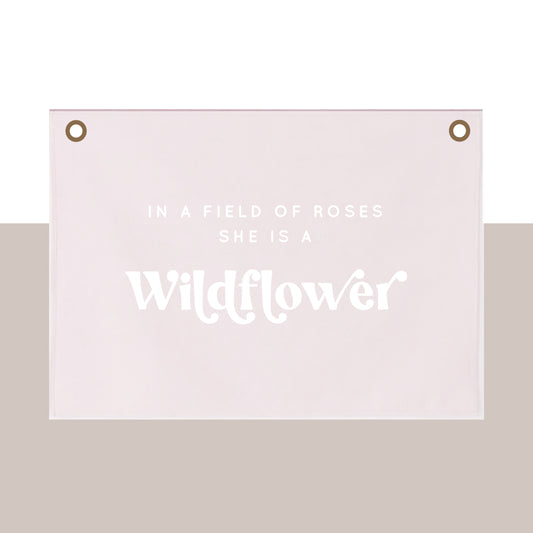 Wildflower Wall Hanging 70x50cm - limited edition pink