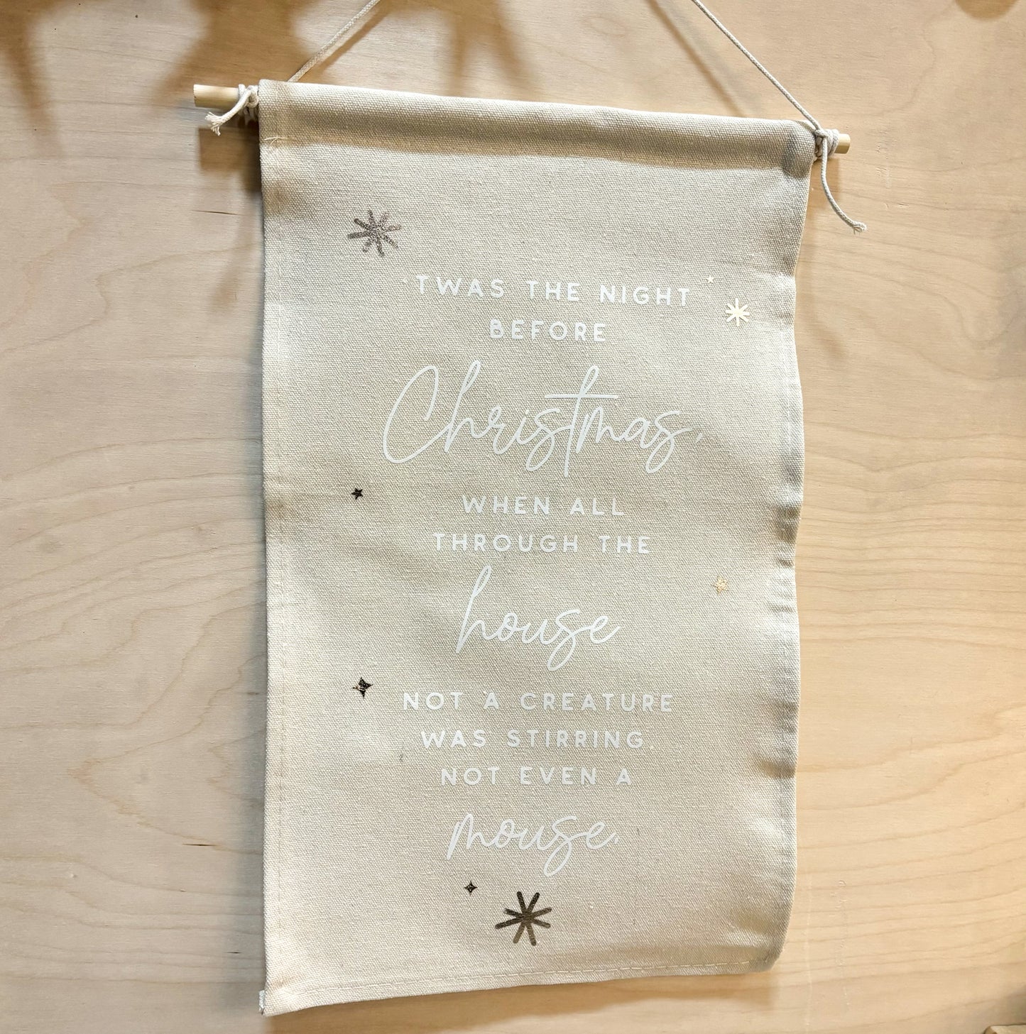 CHRISTMAS MARKET NIGHT Twas The Night Before Christmas Banner 26x50cm