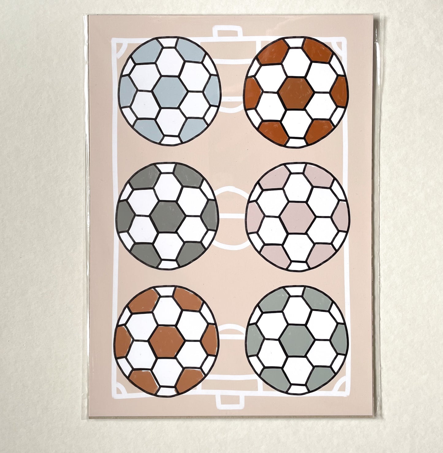 Multi football Print A4 Ready To Ship Sale