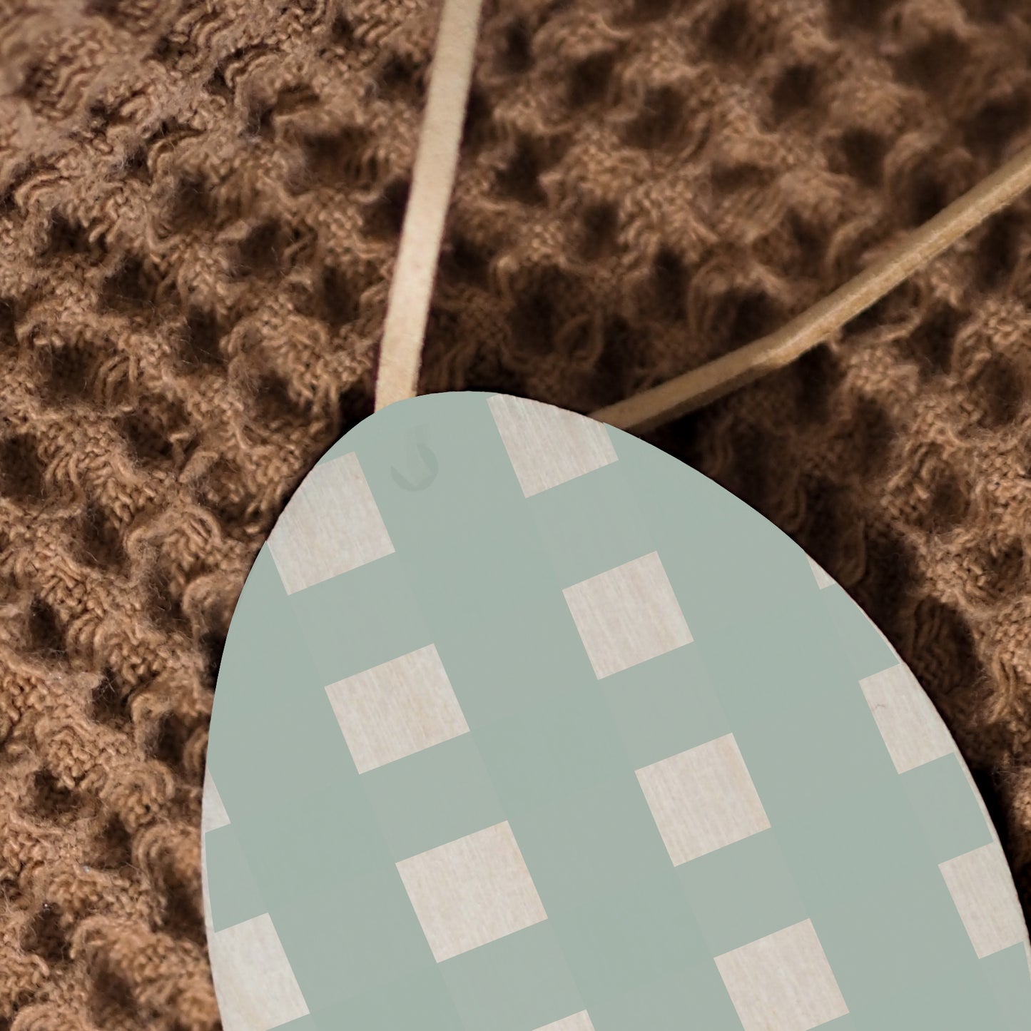 Personalised Easter Basket Tag Gingham with Daisy