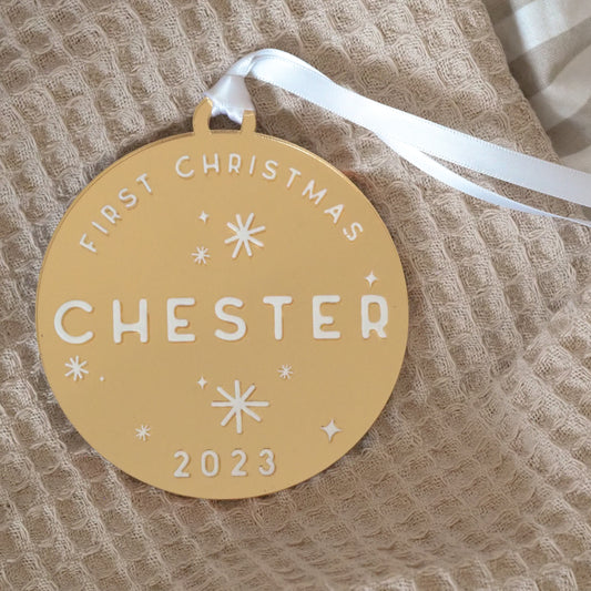 Personalised First Christmas Bauble